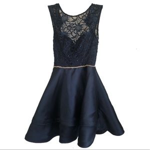 Navy Blue Party Mini Dress